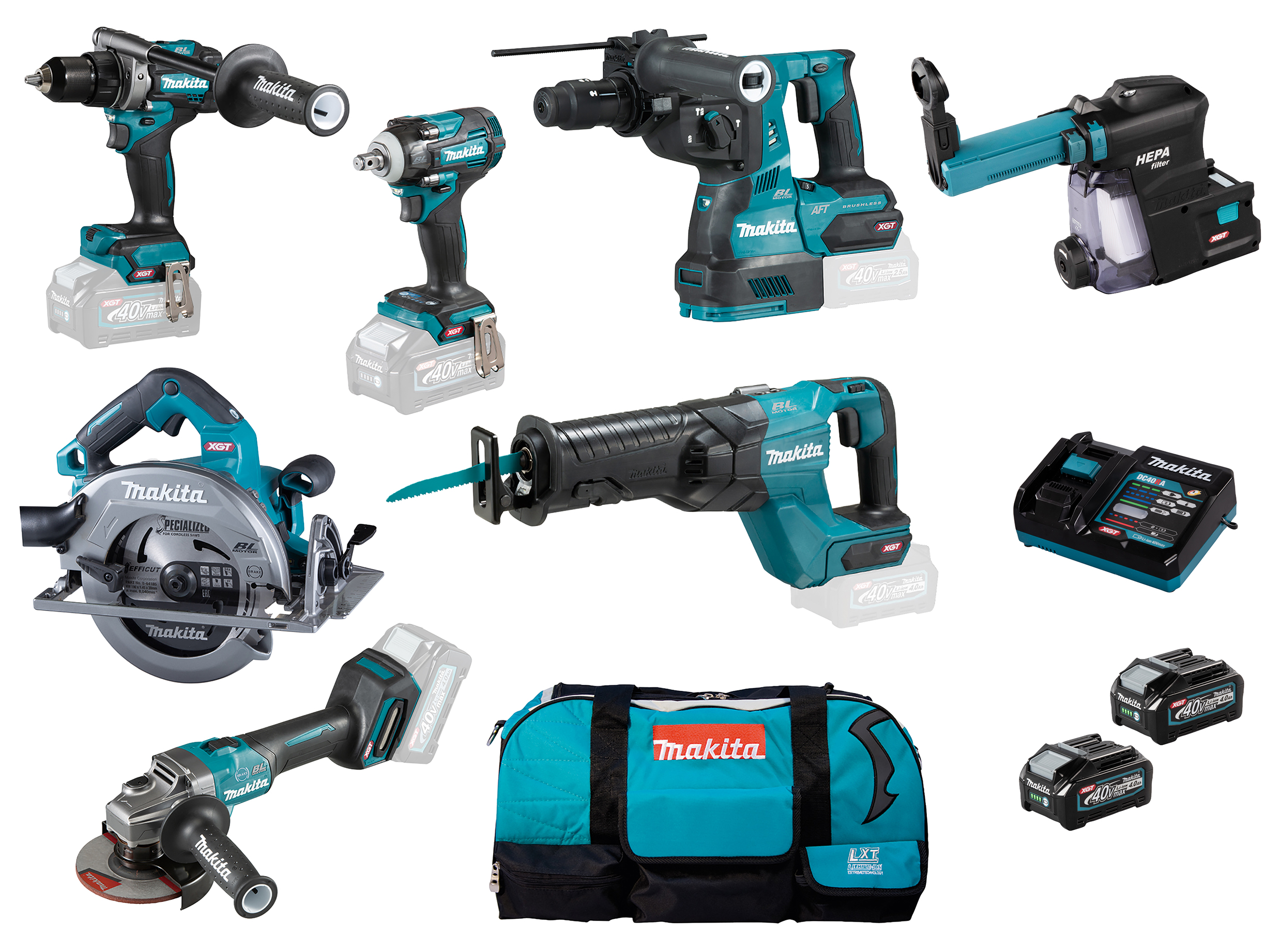 Makita DK0154G602 – aku sada náradia 40V max XGT (6 strojov)