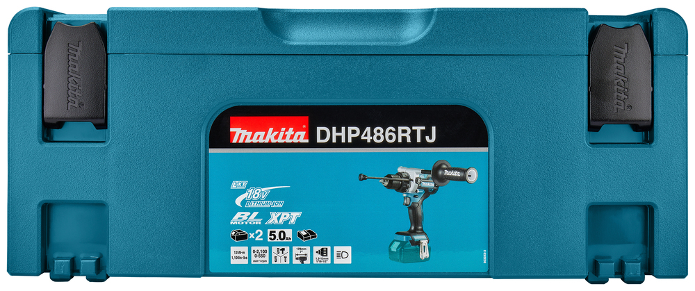 Perceuse visseuse à percussion MAKITA DHP486RTJ 18V - 2 batteries