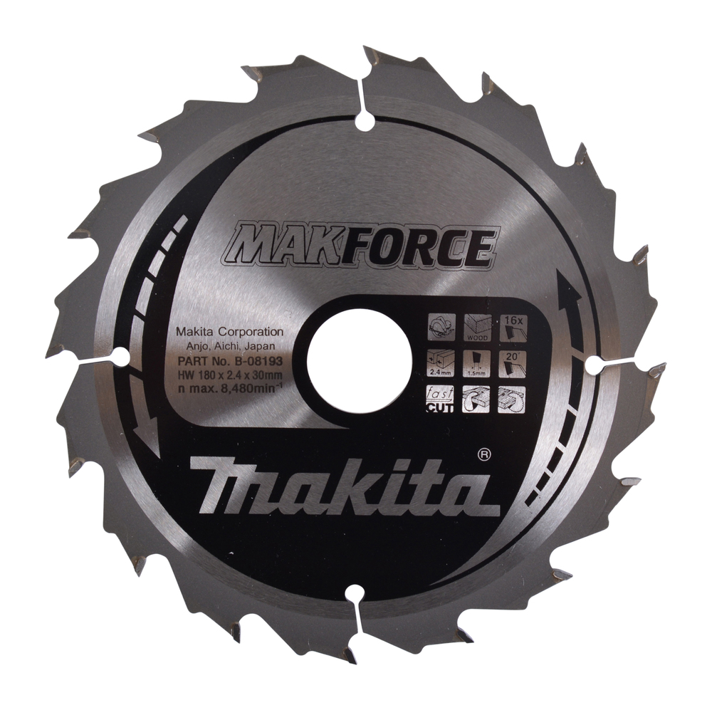 Lama Sega Circolare Makita MAKFORCE B-32390 – 190x30mm 60 Denti, Per Taglio Legno Preciso E Duraturo