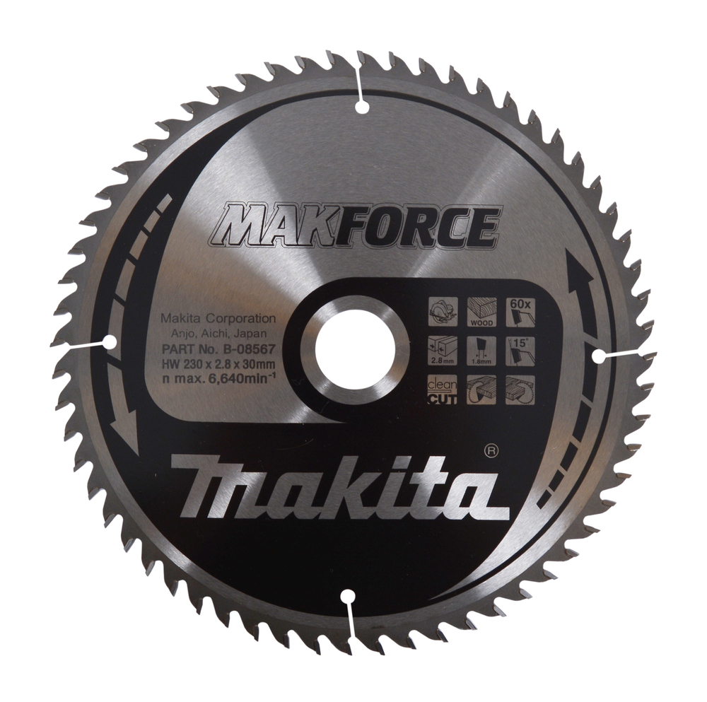 B-08567 - Circular saw blade, Makforce T.C.T, 230 x 30 mm, 60 T