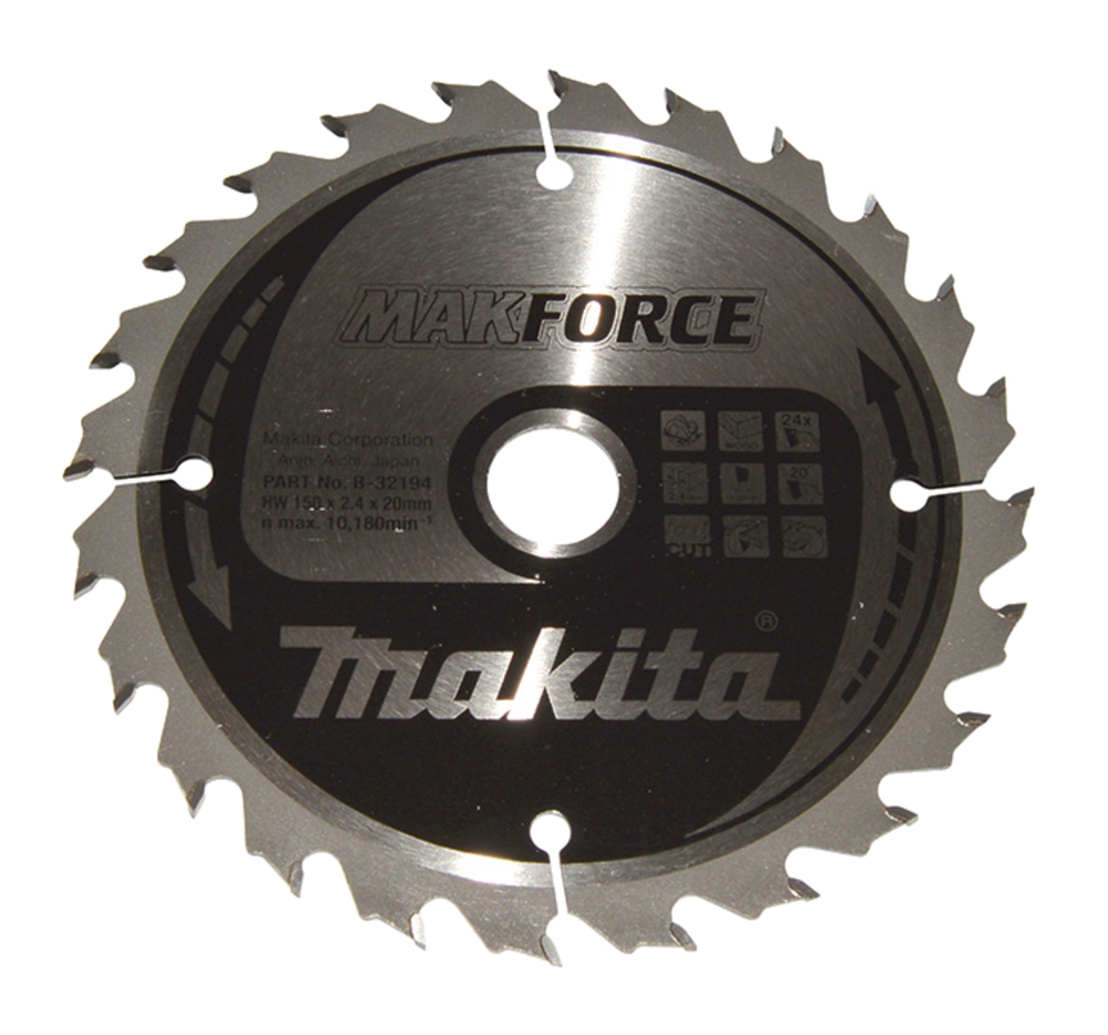 Makita M-FORCE B-32007 Lama Circolare 165 X 20 X 2 Mm Numero Di Denti 24 1 Pz 39891663