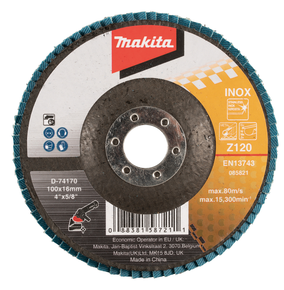 D74170 Flap Disc Flat Type, 100x16mm, Z120, 10pcs pack