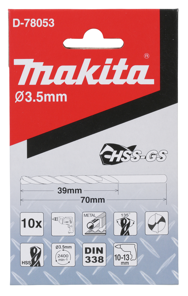 D-78053 - Bohrer 3,5mm HSS-GS 10Stk.