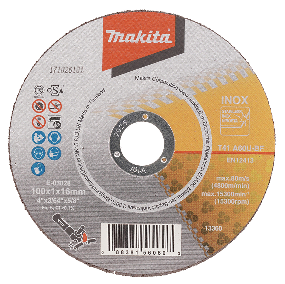 E-03028-12 - Thin Cut-off Wheel 100x1.0x16mm