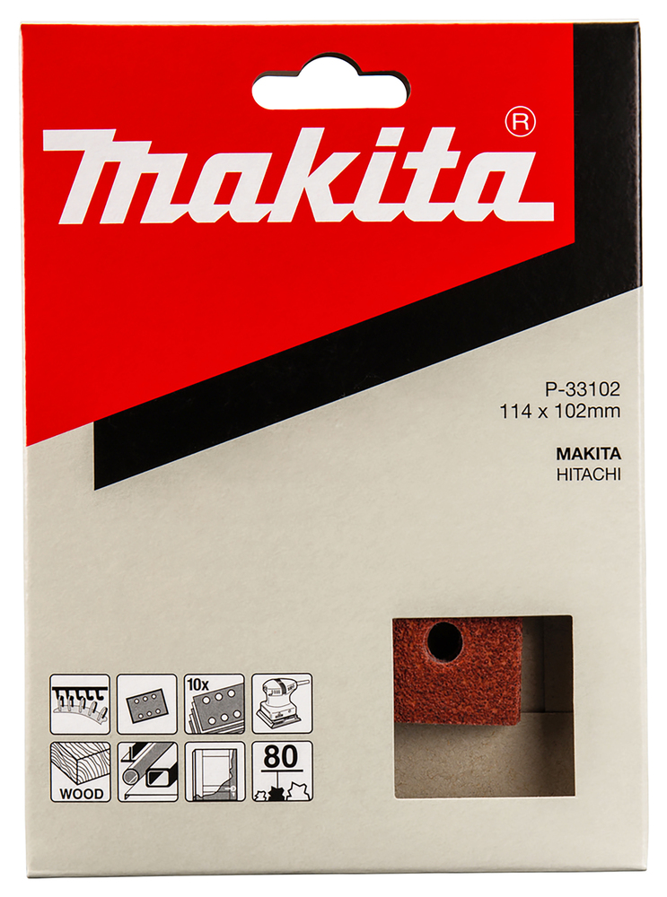 Pack De 10 Abrasifs Perforés Velcro Grain 240 - 115x229 Mm - Pour Ponceuses Makita BO4900V, 9046, BO4901 - Finition Lisse