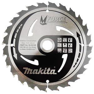 B-08028 - Circular Saw Blade, M-force T.c.t, 180 X 20 Mm, 24 T