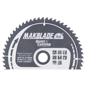 Makita Makblade+ Zaagblad 260 X 30 Mm 60T - B-32524 Hoogwaardig Zaagblad