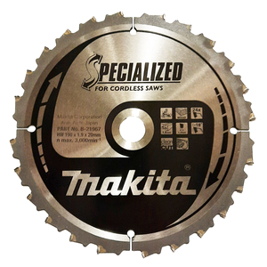 B-21967 - Circular saw blade, Specialized T.C.T, 190 x 20 mm, 24 T