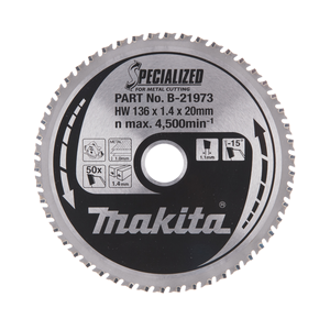 Circular saw blade, Specialized T.C.T, 136 x 20 mm, 50 T