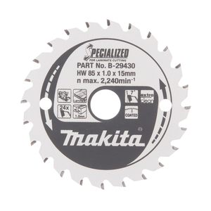 Circular saw blade, Specialized T.C.T, 85 x 15 mm, 24 T