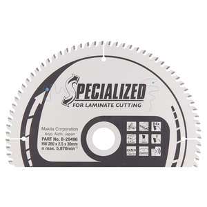 Circular saw blade, Specialized T.C.T, 260 x 30 mm, 84 T