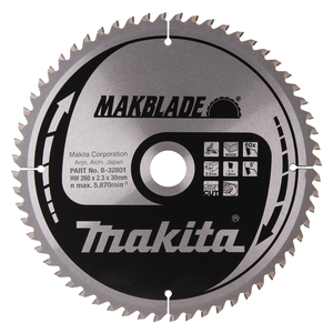 Disco sierra circular , Makblade T.C.T, 260 x 30 mm, 60 D 
