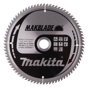 Disco sierra circular , Makblade T.C.T, 260 x 30 mm, 80 D 