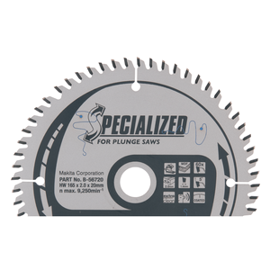 Circular saw blade, Specialized T.C.T, 165 x 20 mm, 60 T