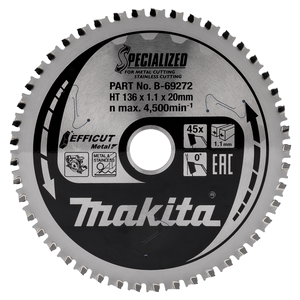 Пильный диск по металлу EFFICUT, 136 x 20 x 0.95 x 45T