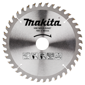 Makita Disco sierra circular , Standard T.C.T 185 x 30 mm, 40 D · D-52607