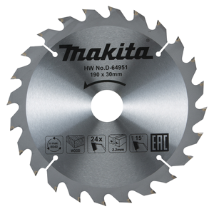 Makita Disco sierra circular , Standard T.C.T. 190 x 30 mm, 24 D · D-64951