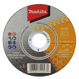 Makita Disco de corte 115 x 1,0 x 22,23 mm, WA46R, 10 piezas · D-65953-10