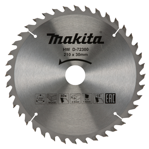 Makita Disco sierra circular , Standard T.C.T, 210 x 30 mm, 40 D · D-72300