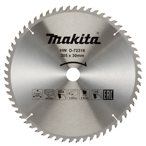 Makita Disco sierra circular , Standard T.C.T. 305 x 30 mm, 60 D · D-72316