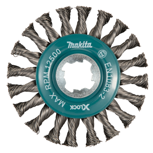 Wire Wheel Brush, Knotted Wire (Full), 115 mm, X-LOCK