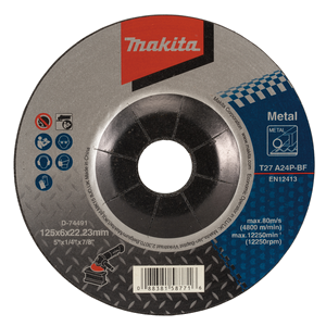 Slijpschijf 125 x 6 mm, A24P, metaal