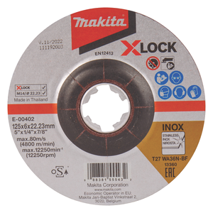 Hiomalaikka X-Lock, 125 x 6,0 mm