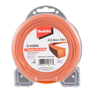 Makita Hilo de nylon cuadrado, 2,4 mm x 15 m · E-02808