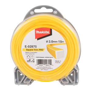 Makita Hilo de nylon cuadrado, 3,0 mm x 15 m · E-02870