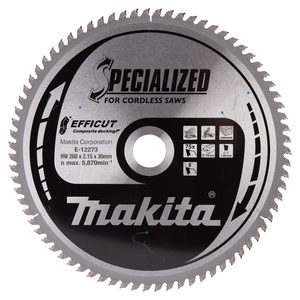 Disco sierra circular , Efficut T.C.T, 260 x 30 mm, 75 D 