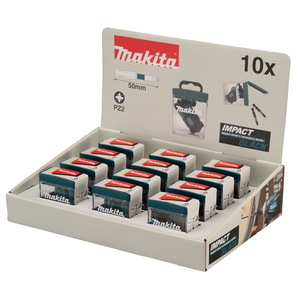 Makita Punta Impact Black, PZ2, 50 mm, 10 pcs x 12 Sets · E-12413-12