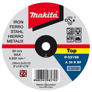 Makita Disco de corte 230 x 22 x 3,2 mm · P-52196